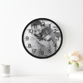 写真パーソナライズされた ラージ壁時計 (ホーム)