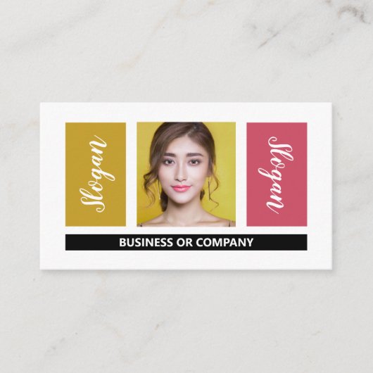 写真パーソナライズされた-レトロスタイル 名刺 (正面)