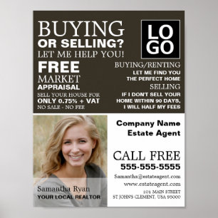 写真パーソナライズされた、不動産仲介業者、不動産業者 ポスター