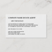 写真パーソナライズされた、不動産仲介業者、不動産業者 名刺 (裏面)