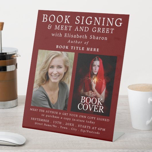 写真パーソナライズされた、作家のブック署名の広告 台座サイン (インサイチュ)