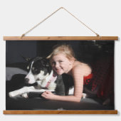 写真パーソナライズされた 吊り下げ型タペストリー (正面)