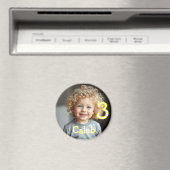 写真パーソナライズされた、名前、年齢の冷蔵庫 マグネット (インサイチュ (食洗機))