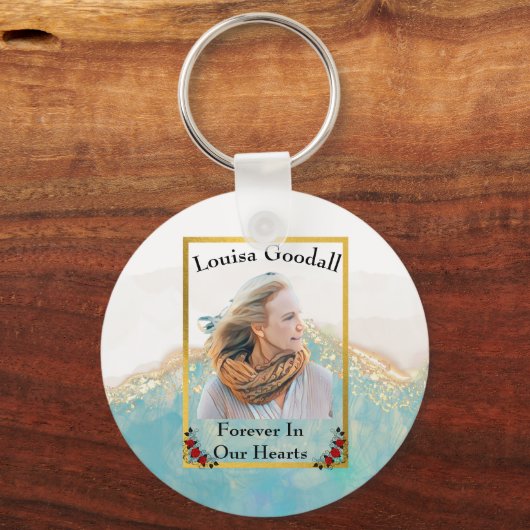 写真パーソナライズされた&名記念の記念 キーホルダー (正面)