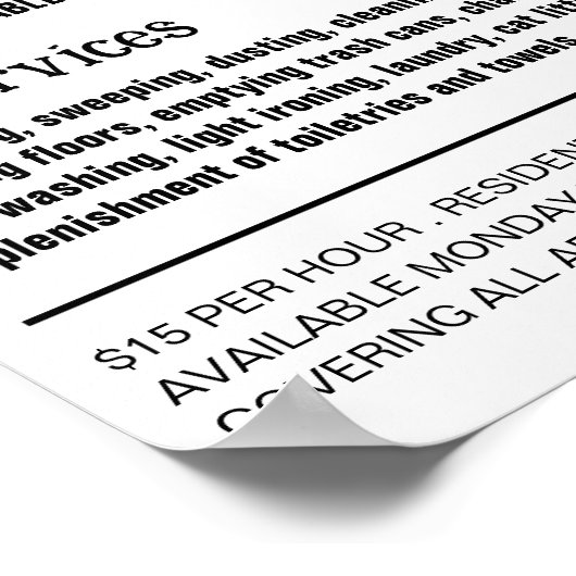 写真パーソナライズされた、家政婦、メイド ポスター (角)