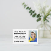 写真パーソナライズされた、家政婦、メイド 名刺 (スタンド正面)