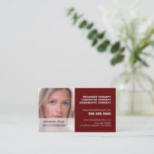写真パーソナライズされた、心理療法士 名刺 (スタンド正面)