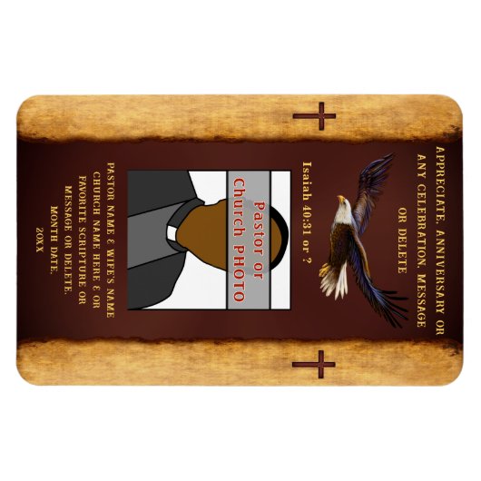 写真パーソナライズされた、教会の磁石。教会の好意で マグネット (横)