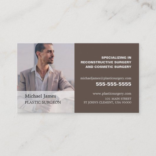 写真パーソナライズされた、整形外科医/手術 名刺 (正面)