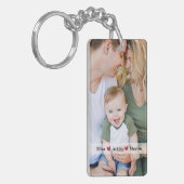 写真パーソナライズされた、文字、ハート写真 キーホルダー (正面左)