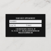 写真パーソナライズされた、歯科医アポイントメント 名刺 (裏面)