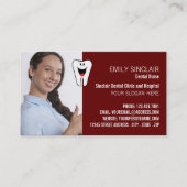 写真パーソナライズされた、歯科医アポイントメント 名刺 (正面)