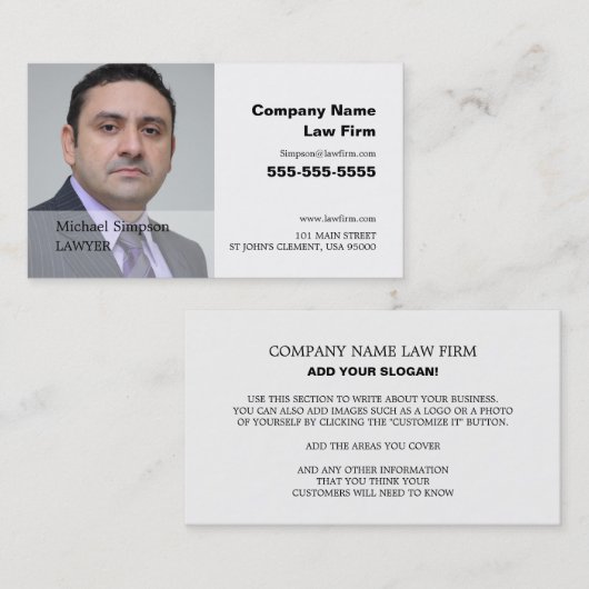 写真パーソナライズされた、法的プロフェッショナル 名刺 (正面/裏面)