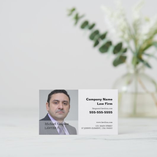 写真パーソナライズされた、法的プロフェッショナル 名刺 (スタンド正面)