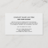 写真パーソナライズされた、法的プロフェッショナル 名刺 (裏面)