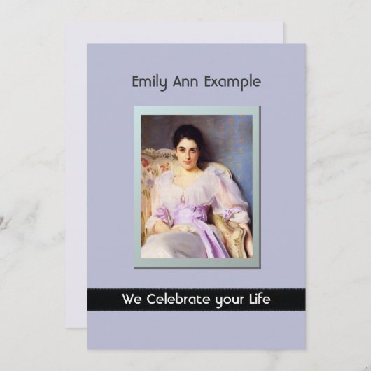 写真パーソナライズされた(生きている)葬儀またはメモリアル 招待状 (正面/裏面)