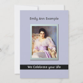 写真パーソナライズされた（生きている）葬儀またはメモリアル 招待状