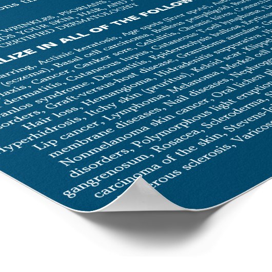 写真パーソナライズされた、皮膚科医の皮膚科 ポスター (角)