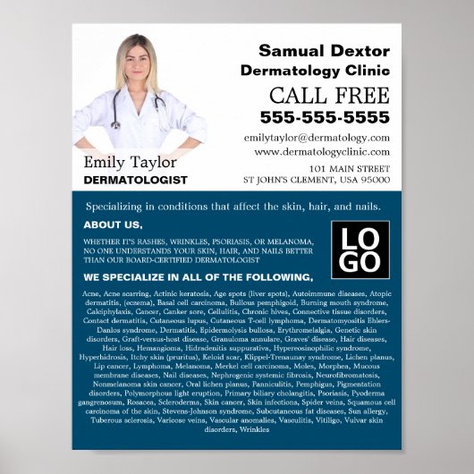 写真パーソナライズされた、皮膚科医の皮膚科 ポスター (正面)