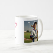 写真パーソナライズされた「私のハートはフィールド上にある」マグカップ コーヒーマグカップ (正面右)