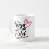 写真パーソナライズされた「私のハートはフィールド上にある」マグカップ コーヒーマグカップ (正面左)