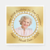 写真パーソナライズされた、第80回誕生日会ナプキンス スタンダードランチョンナプキン (正面)