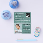 写真パーソナライズされた、翻訳者、通訳者 チラシ (シングル)