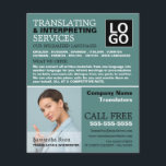 写真パーソナライズされた、翻訳者、通訳者 チラシ<br><div class="desc">写真パーソナライズされた・通訳広告・通訳のビラ。</div>