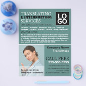 写真パーソナライズされた、翻訳者、通訳者 チラシ (シングル)