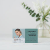 写真パーソナライズされた、翻訳者、通訳者 名刺 (スタンド正面)
