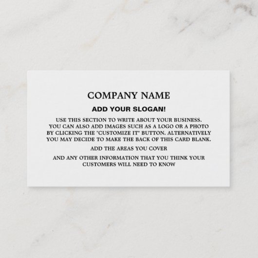 写真パーソナライズされた、翻訳者、通訳者 名刺 (裏面)