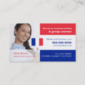 写真パーソナライズされた、言語フランスの講師 名刺 (正面)