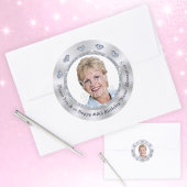 写真パーソナライズされた、誕生日シール、任意の年 ラウンドシール