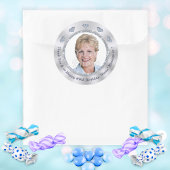 写真パーソナライズされた、誕生日シール、任意の年 ラウンドシール