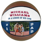写真パーソナライズされた#1彼自身のリーグのパパ バスケットボール (正面)