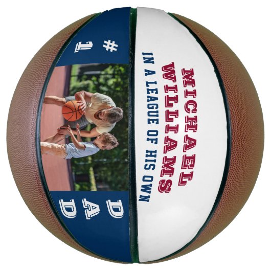 写真パーソナライズされた#1彼自身のリーグのパパ バスケットボール (縦)