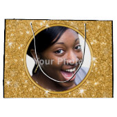 写真パーソナライズされた、50誕生日抱き枕、彼女 ラージペーパーバッグ (裏面)