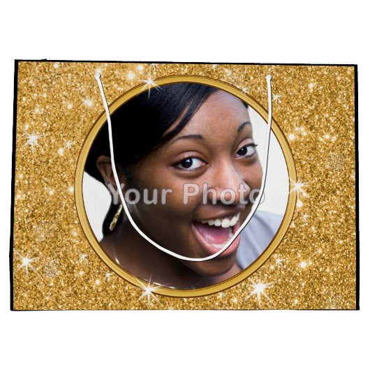 写真パーソナライズされた、50誕生日抱き枕、彼女 ラージペーパーバッグ (裏面)