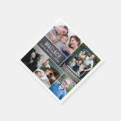 写真パーソナライズされた、Chalkboard、ファミリー懇親会 スタンダードカクテルナプキン (角)