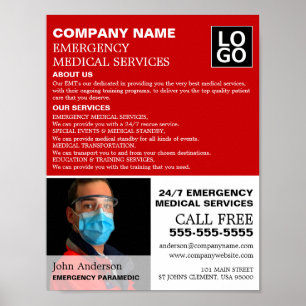 写真パーソナライズされた、EMT、救急医療隊員 ポスター