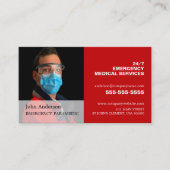 写真パーソナライズされた、EMT、救急医療隊員 名刺 (正面)