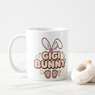 写真パーソナライズされた"Gigi Bunny"イースターコーヒーマグ コーヒーマグカップ