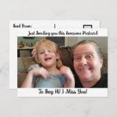 写真パーソナライズされた「I 恋しく思 YOU」ことわざこんにちは ポストカード (正面/裏面)