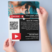 写真パーソナライズされた&QRコード， Youtube - Vlogger チラシ (手)
