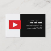 写真パーソナライズされた&QRコード, Youtube - Vlogger 名刺 (裏面)