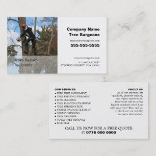 写真パーソナライズされた- Tree Surgery - Arborist 名刺