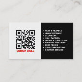 写真パーソナライズされた、Uberドライバ 名刺 (裏面)