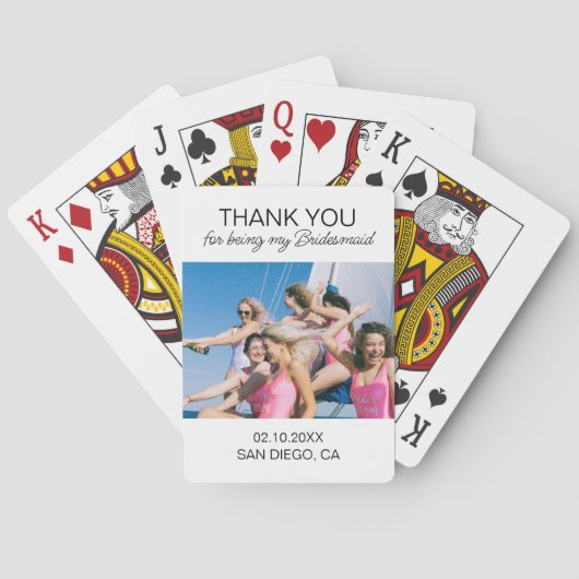 写真パーソナライズされたBridesmaidありがとう トランプ (裏面)