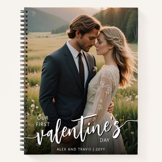 写真パーソナライズされたFirst Valentineモダン's day ノートブック (正面)
