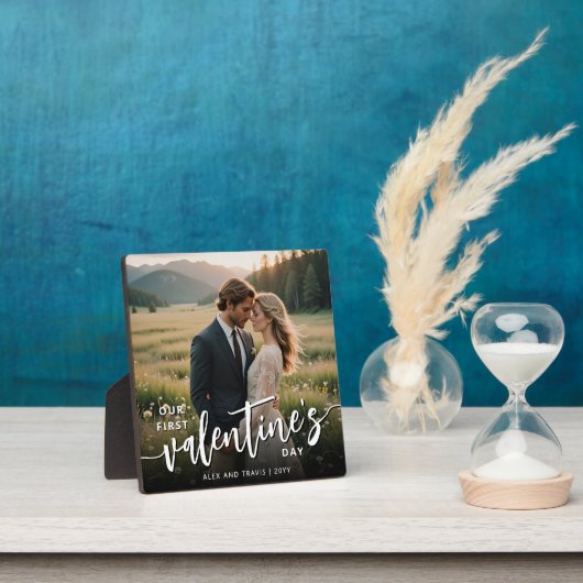 写真パーソナライズされたFirst Valentineモダン's day フォトプラーク (インサイチュ)